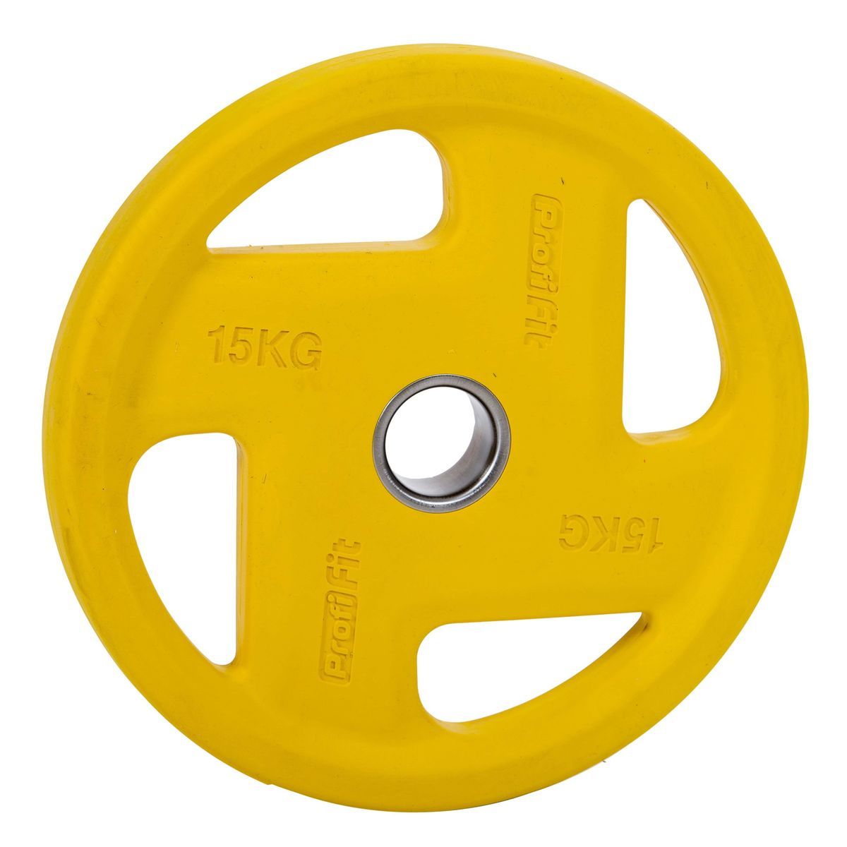 Диск обрезиненный (четыре хвата, цветной) D51 мм PROFI-FIT 15 кг