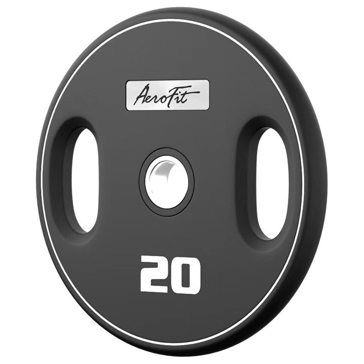 AeroFit AFPUPLB20 олимпийский полиуретановый диск 20 кг, черный, с 2-мя хватами