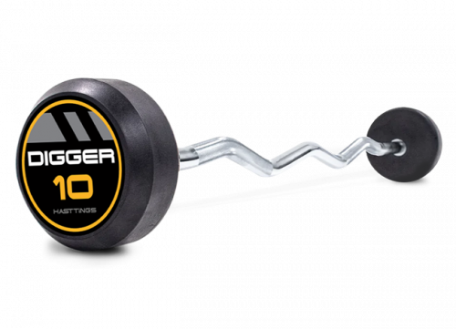 Комплект изогнутых фиксированных штанг, обрезиненных 5 шт от 25 до 45кг