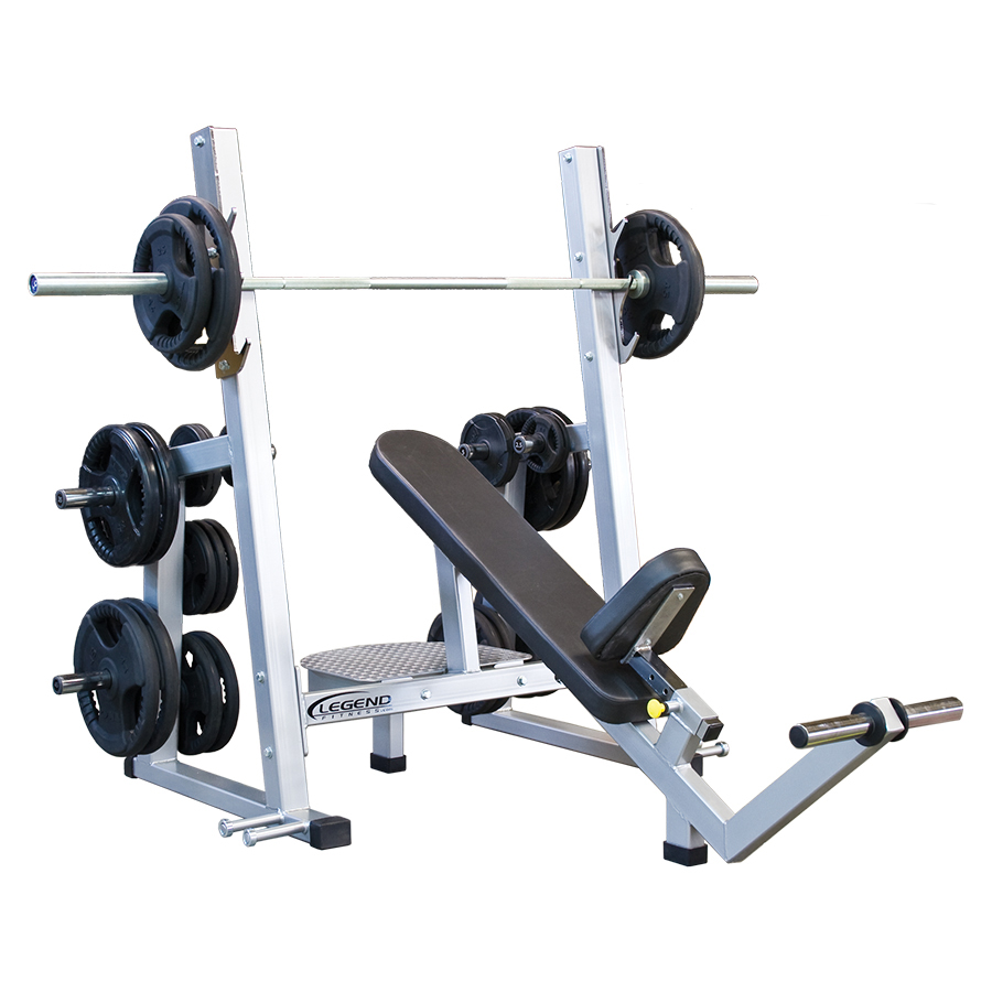 Олимпийская наклонная скамья Pro Series LEGEND FITNESS 3241 серебряный/черный